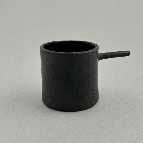 Small Hand Thrown Charcoal Ceramic "Devil" Cup