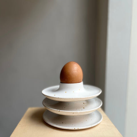 Egg Cup Soft White, Handthrown
